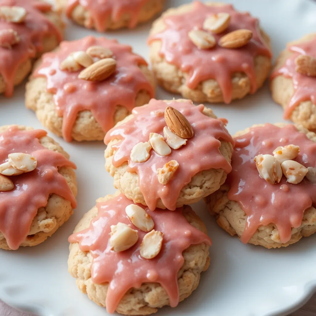Sweet Almond Cookies with Raspberry Glaze