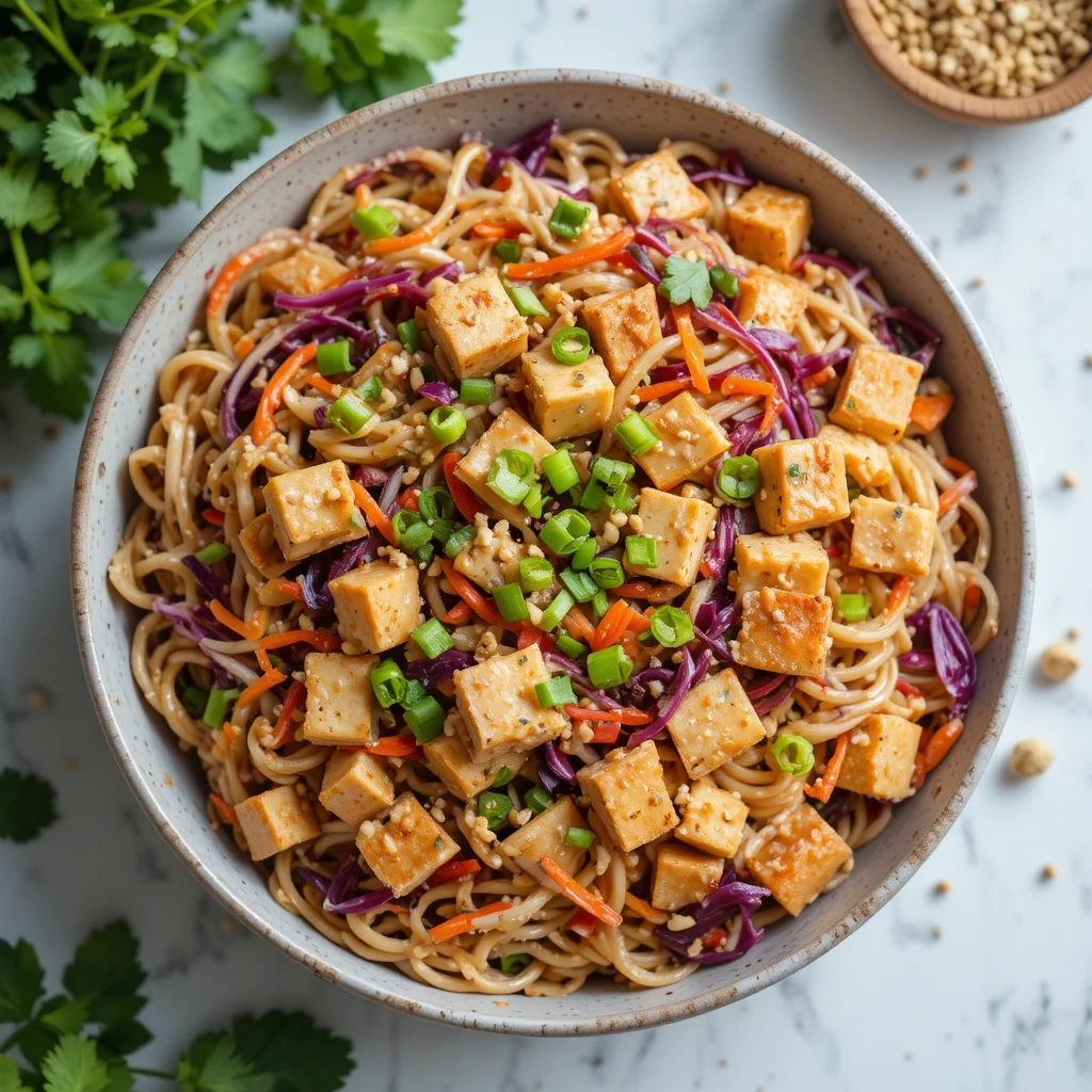 Asian-Inspired Peanut Protein Pasta Salad