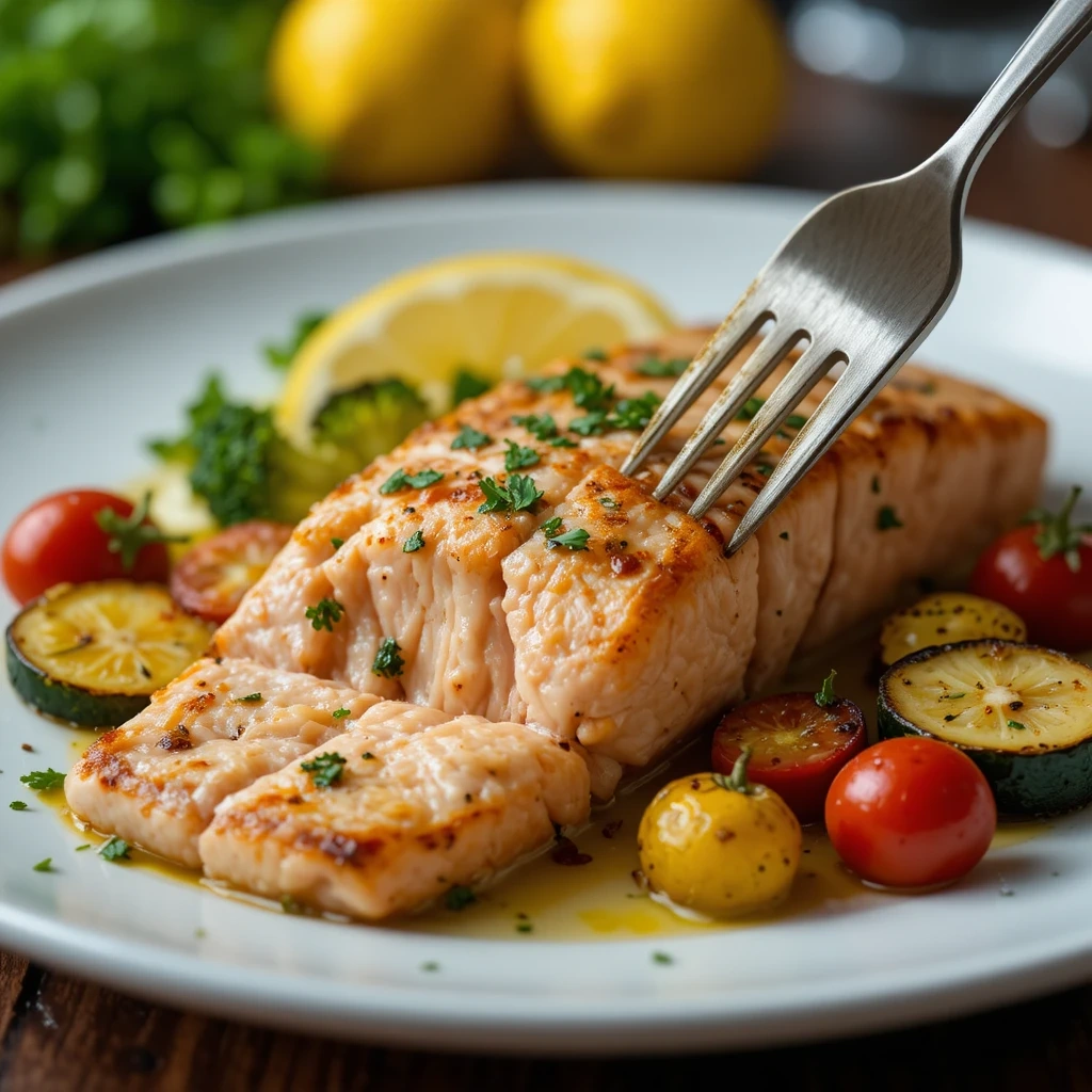 Baked Lemon Herb Salmon with Roasted Vegetables