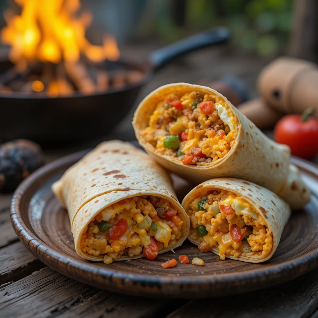 Campfire Breakfast Burritos