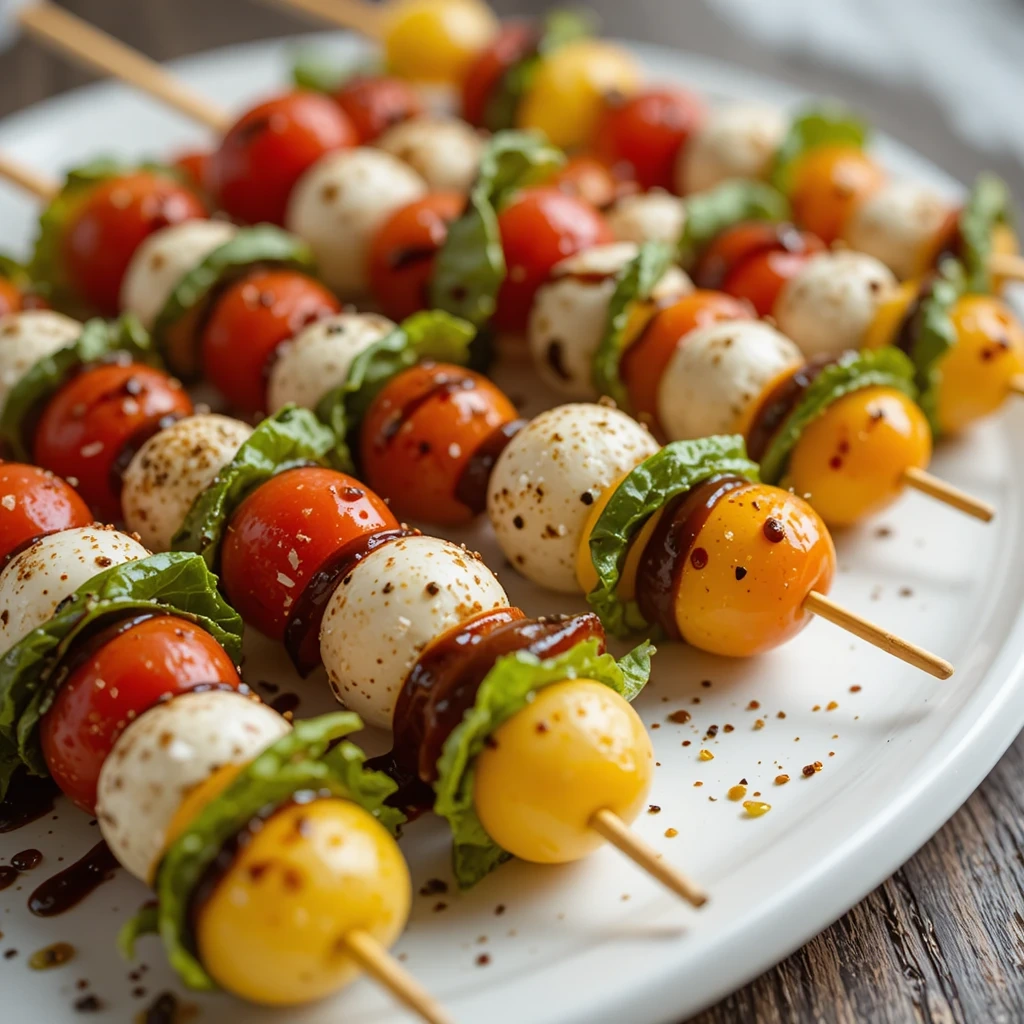 Caprese Skewers with Balsamic Glaze