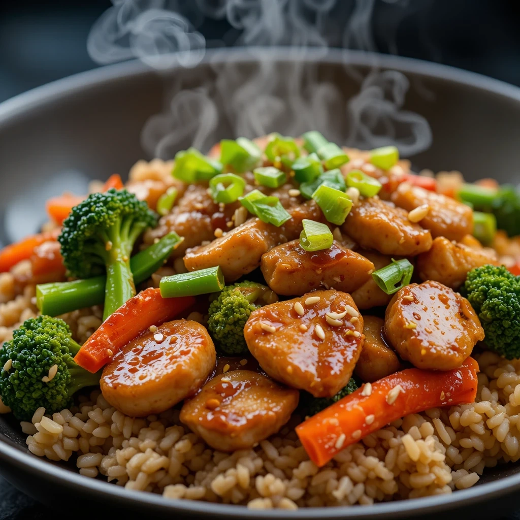 Chicken and Vegetable Stir Fry with Brown Rice