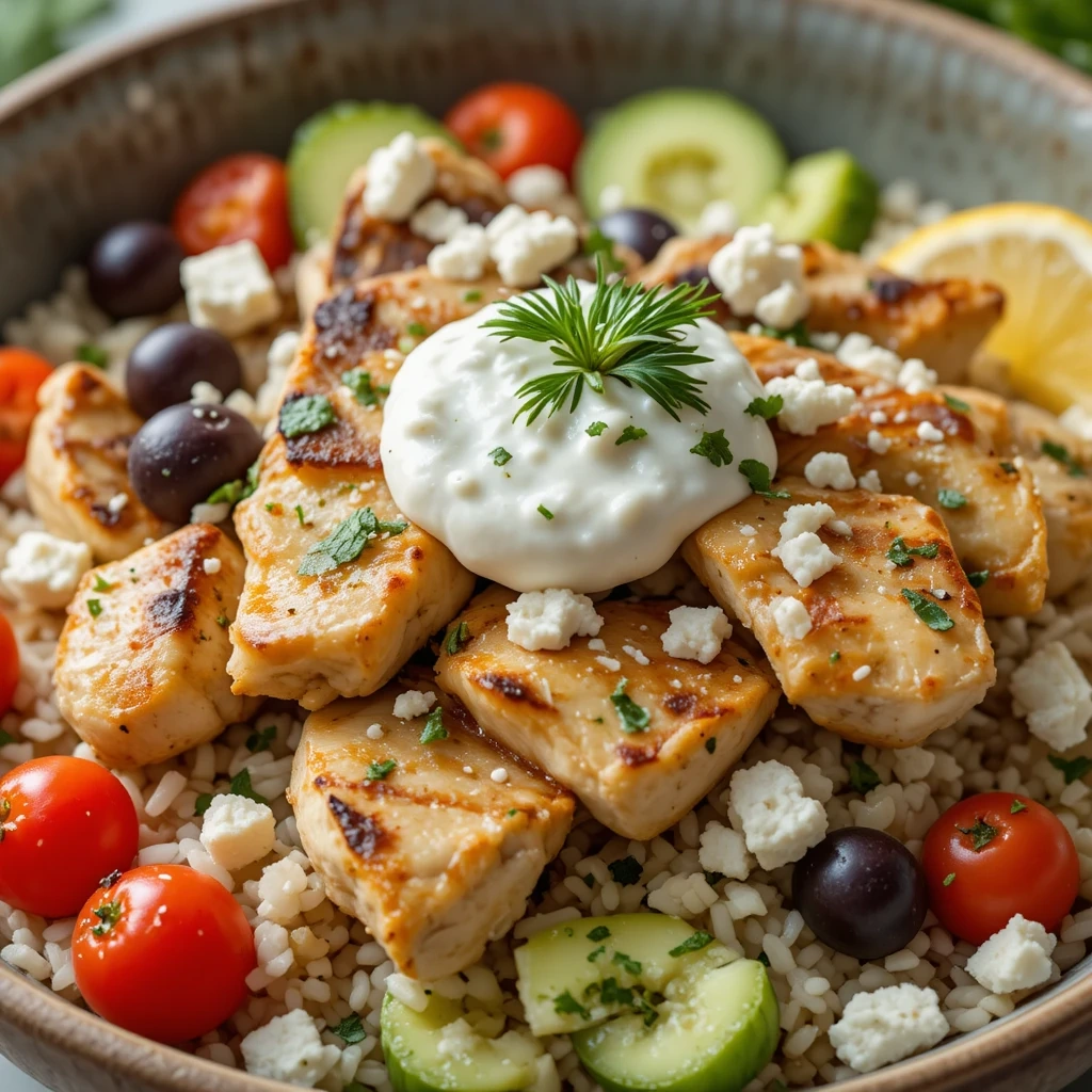 Greek Chicken Bowls with Tzatziki
