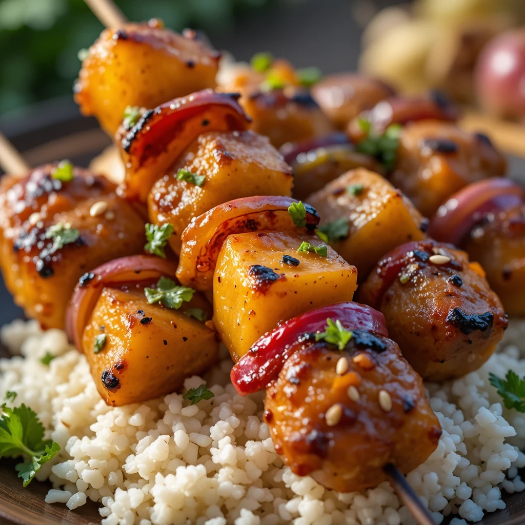 Hawaiian Pineapple Chicken Skewers