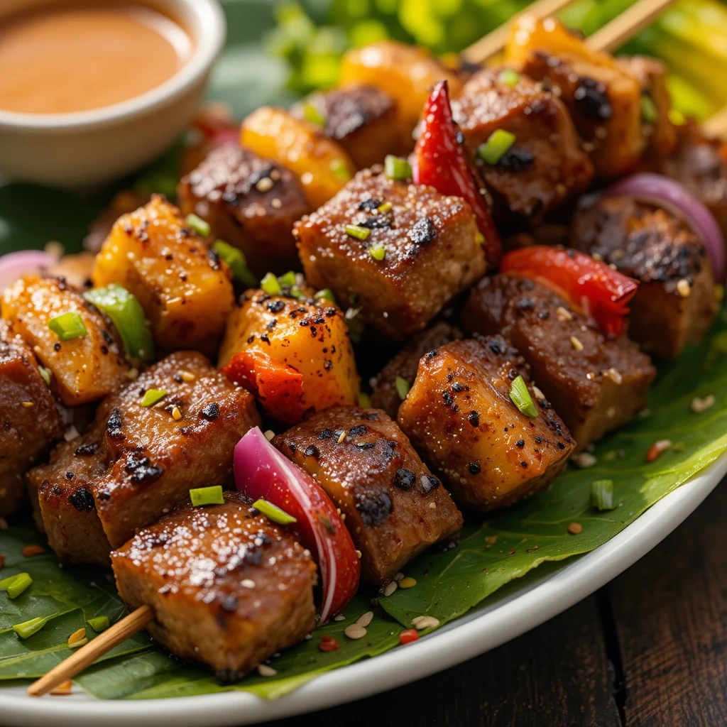 Hawaiian Teriyaki Beef Skewers