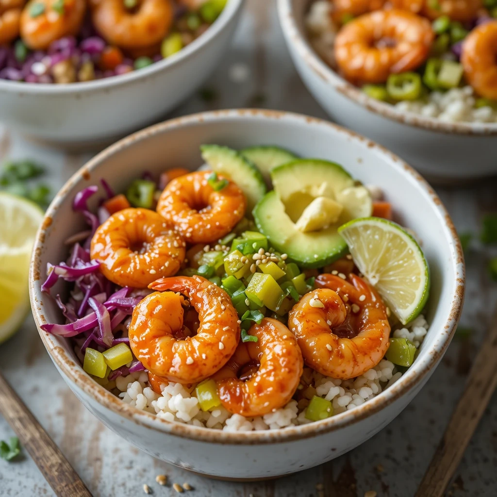 Honey Garlic Glazed Shrimp Bowls