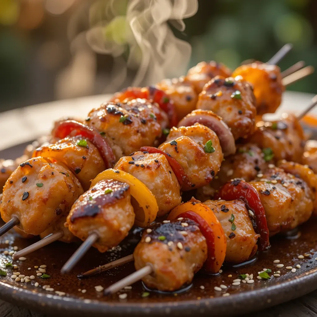 Honey Garlic Grilled Chicken Skewers