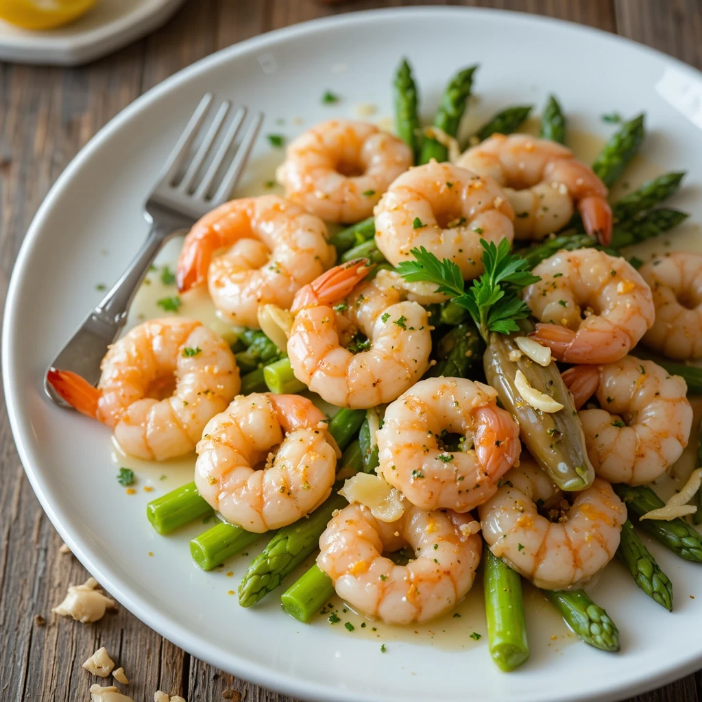 Lemon Garlic Shrimp with Asparagus