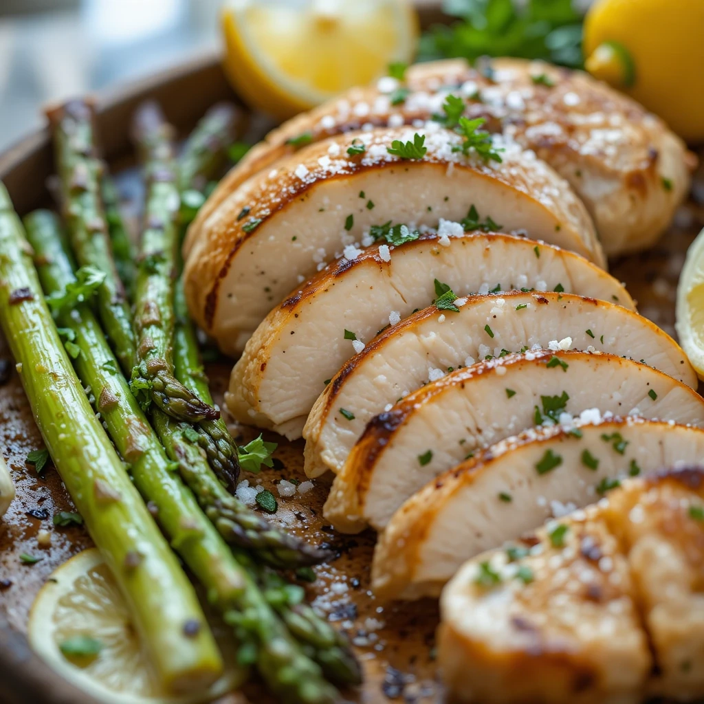 Lemon Herb Grilled Chicken with Asparagus