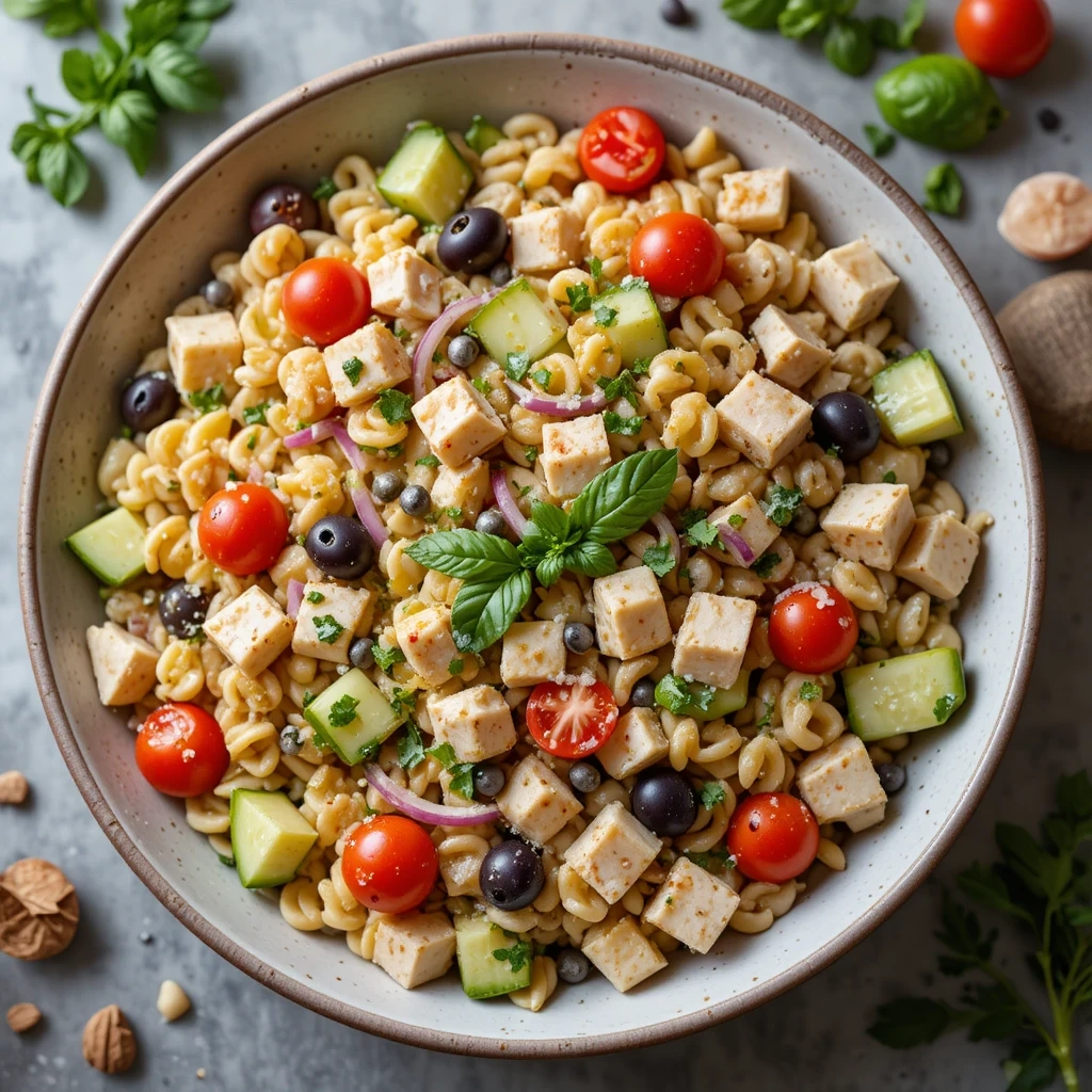 Mediterranean Tuna Protein Pasta Salad