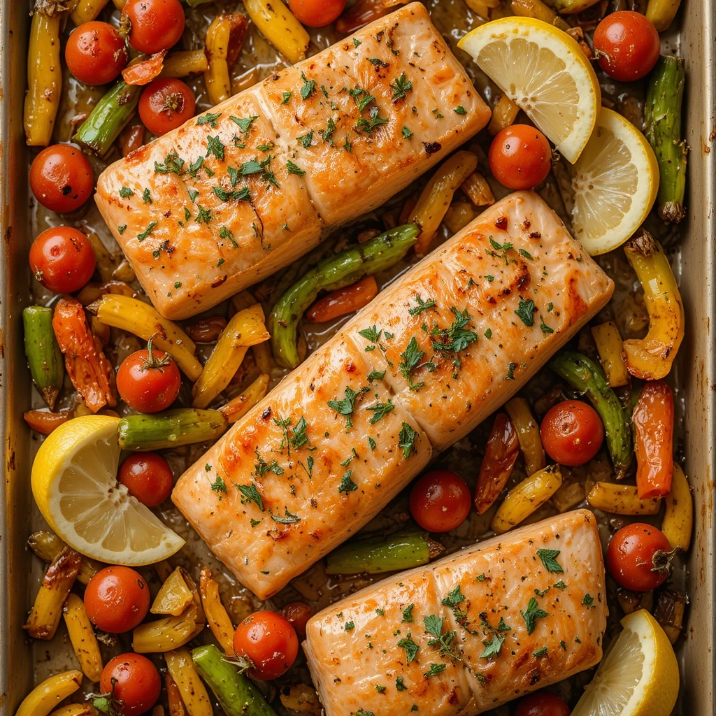 Sheet Pan Salmon with Spring Vegetables