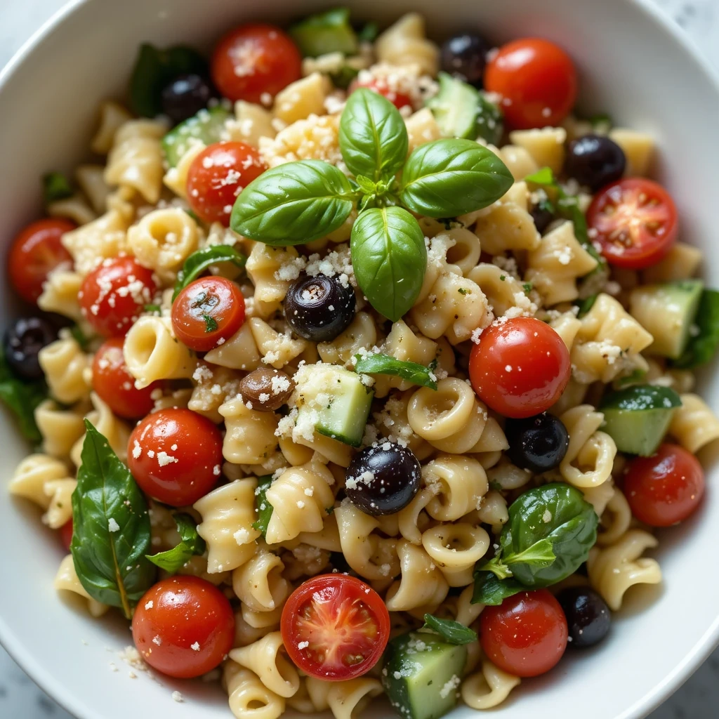 Spring Pasta Salad with Lemon-Basil Dressing