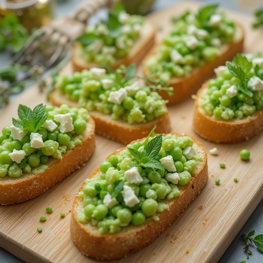 Spring Pea & Mint Crostini