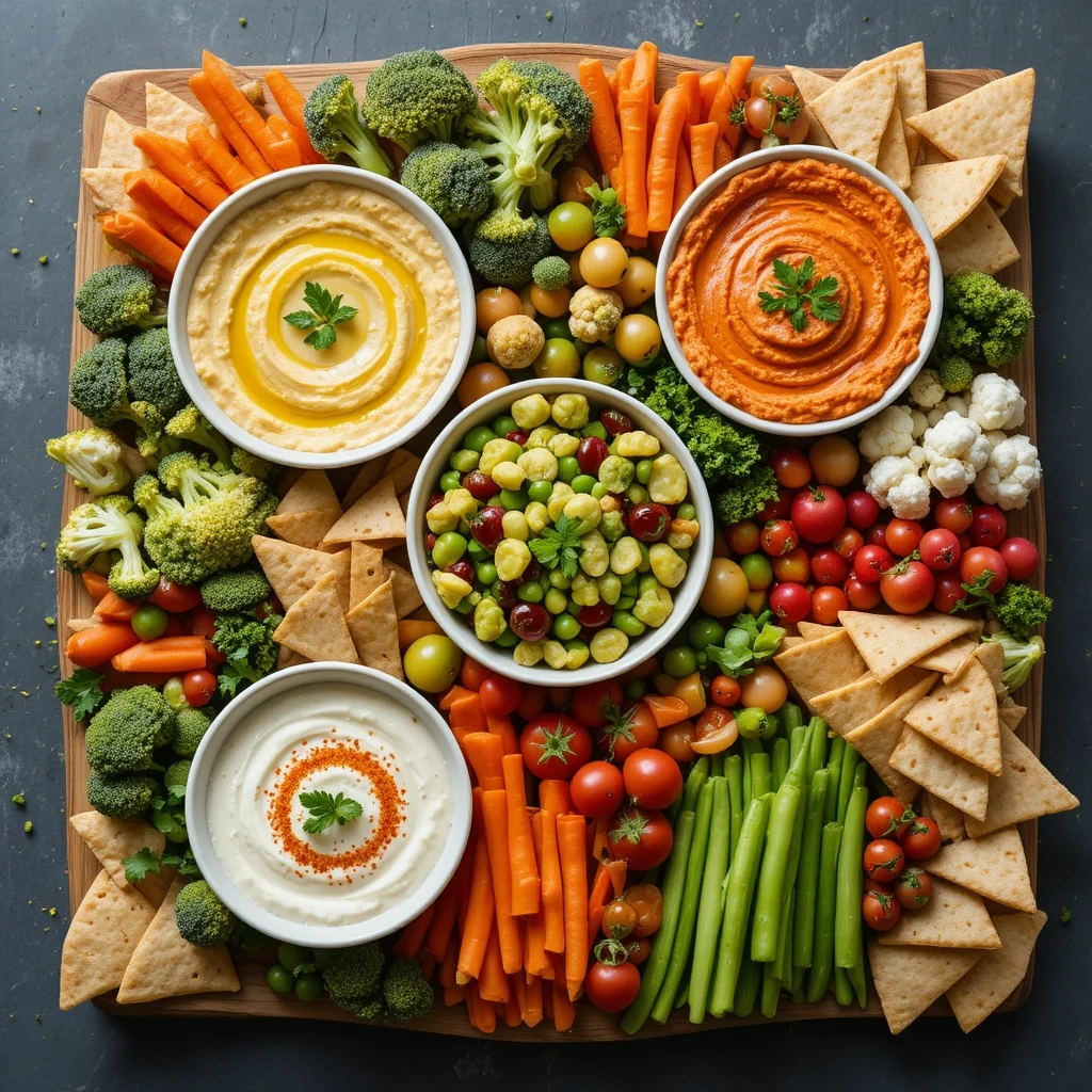 Spring Veggie & Hummus Board