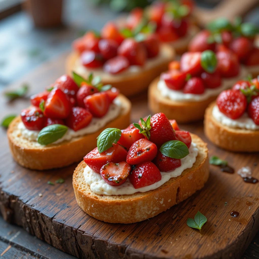 Strawberry Basil Bruschetta