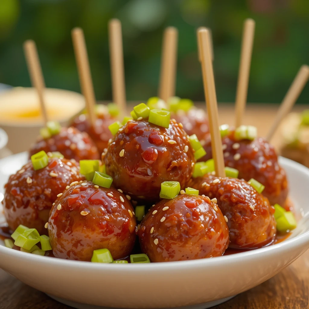 Sweet & Sticky Hawaiian Chicken Meatballs