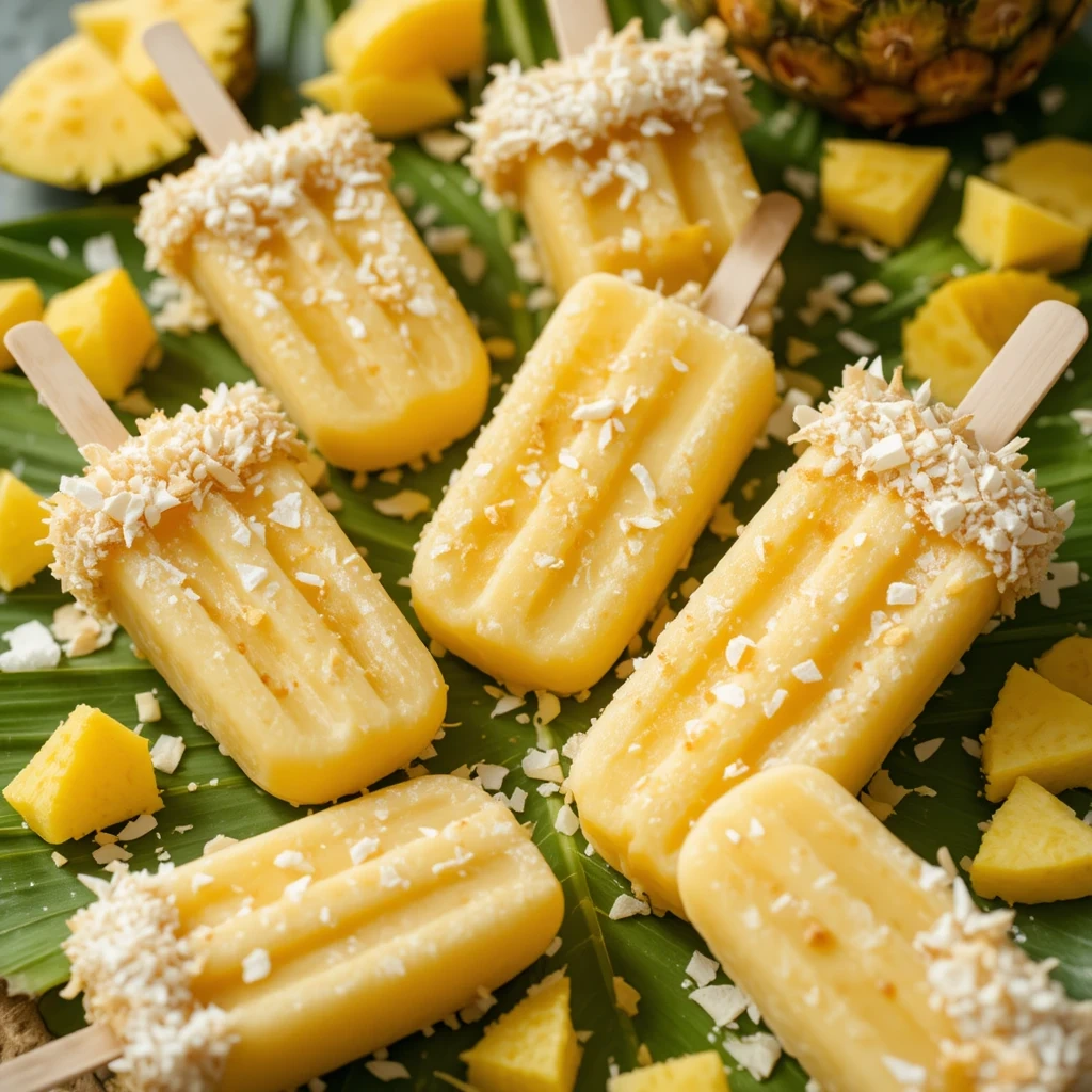 Tropical Coconut Pineapple Popsicles