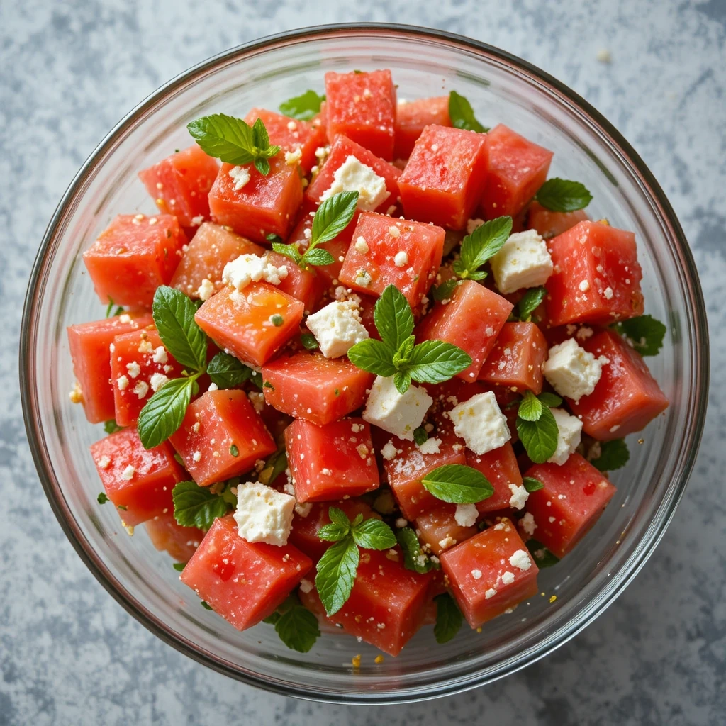 Watermelon Feta Mint Salad