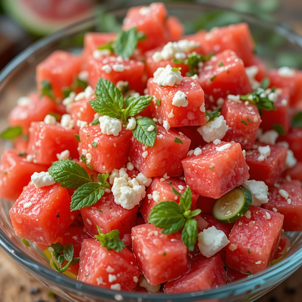 Watermelon Feta Mint Salad