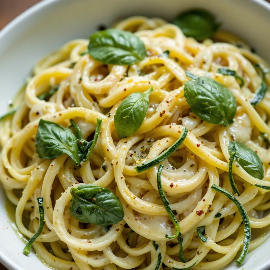 Zucchini Ribbon Pasta with Goat Cheese